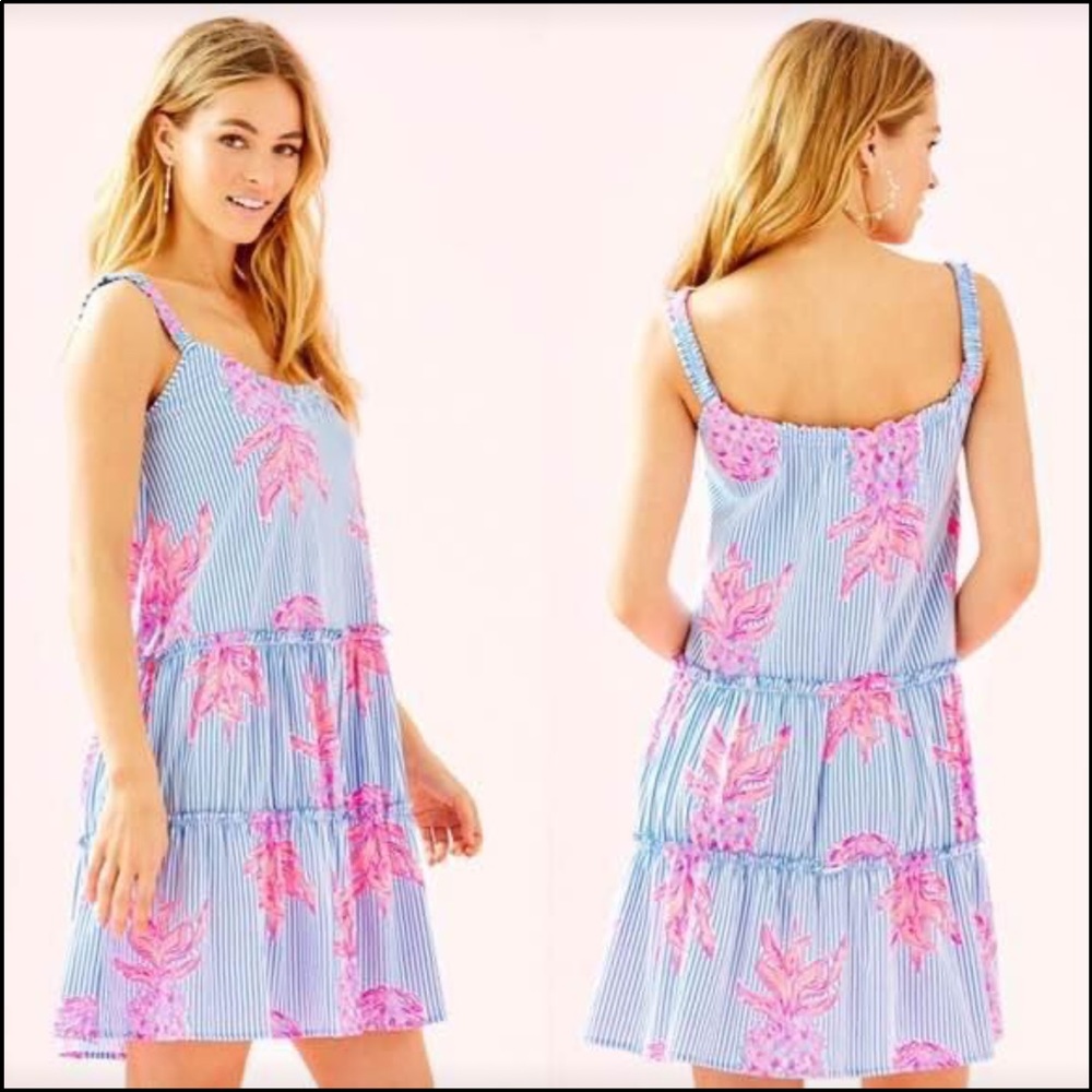 Lilly Pulitzer Lori Dress Blue Peri Rum Swizzle
